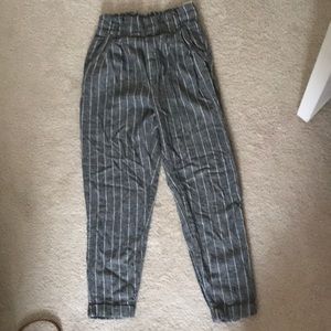 Bershka Striped Paperbag Pants